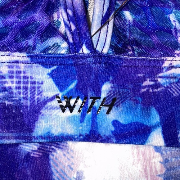 NEW Peloton x WITH Blue Moves High Neck Racerback Cutout Back Sports Bra Size S - Picture 6 of 9